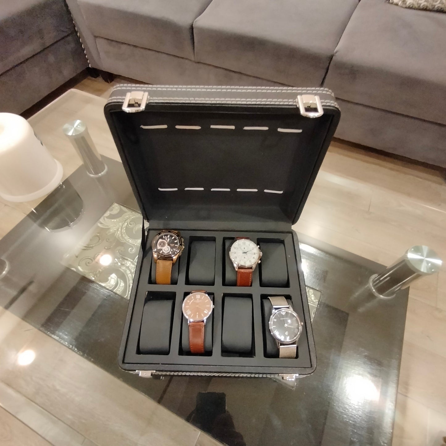 Premium Quality PU leather watch display box or watch organizer Myle Cart