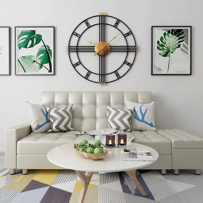 Imported Metallic Wall Clock black and golden Touch Myle Cart