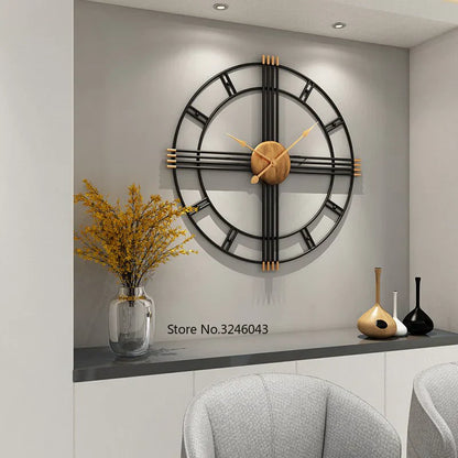 Imported Metallic Wall Clock black and golden Touch Myle Cart