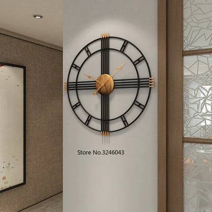 Imported Metallic Wall Clock black and golden Touch Myle Cart