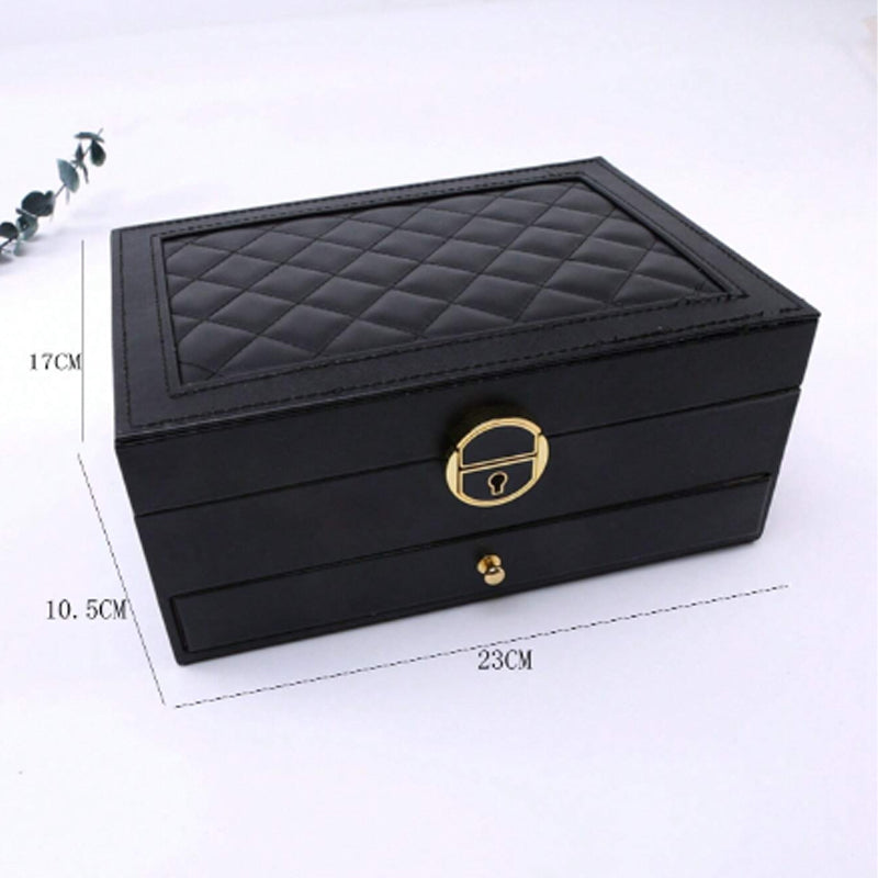 Premium Jewelry Organizer Box - Elegant Storage Solution in Black and Dark Green