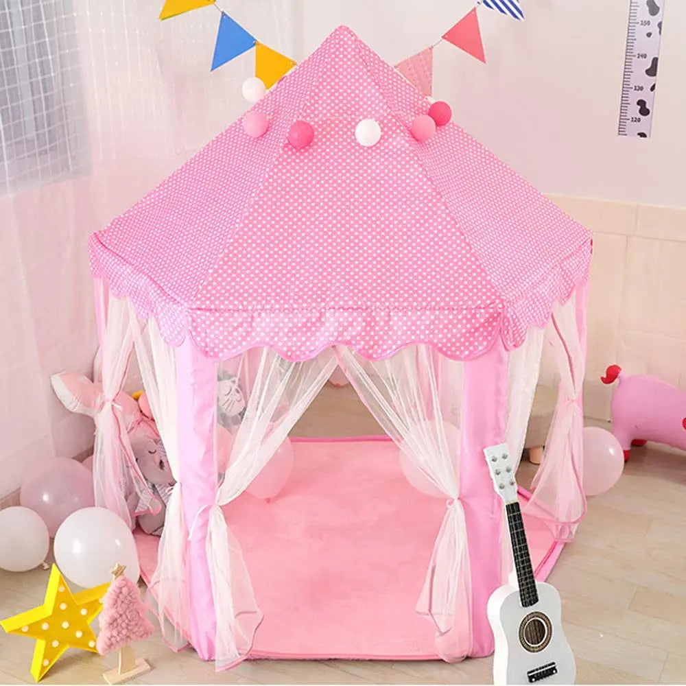 Kids Princess Castle Tent House Pakistan | Indoor Play Tent with Curtains