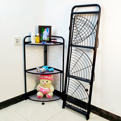 Foldable Corner Shelf with Tripod Base