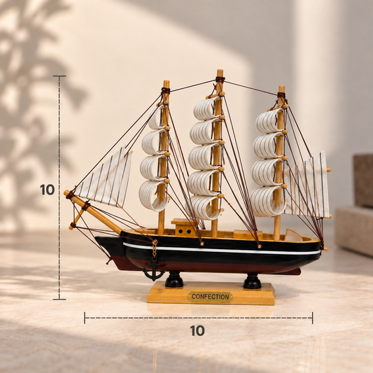 Wooden Sailing Ship Model Set | Nautical Home Decor Pakistan