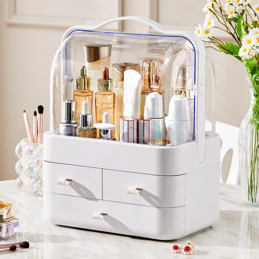 Cosmetic And Jewelry Organizer With Drawers At The Bottom