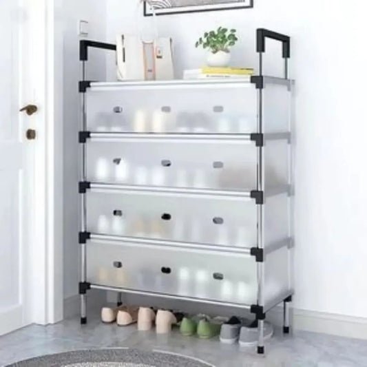 Multi-layer dustproof transparent shoe rack space saving organizer Pakistan