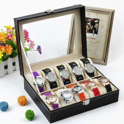 10 Grid Watch organzier in best quality leather material. Myle Cart