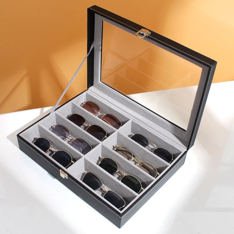 8 Sunglasses organizer in best quality leather material. Myle Cart