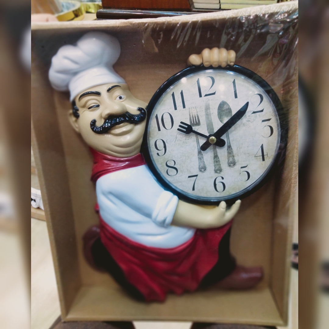 Chef kitchen wall clock in hand Myle Cart