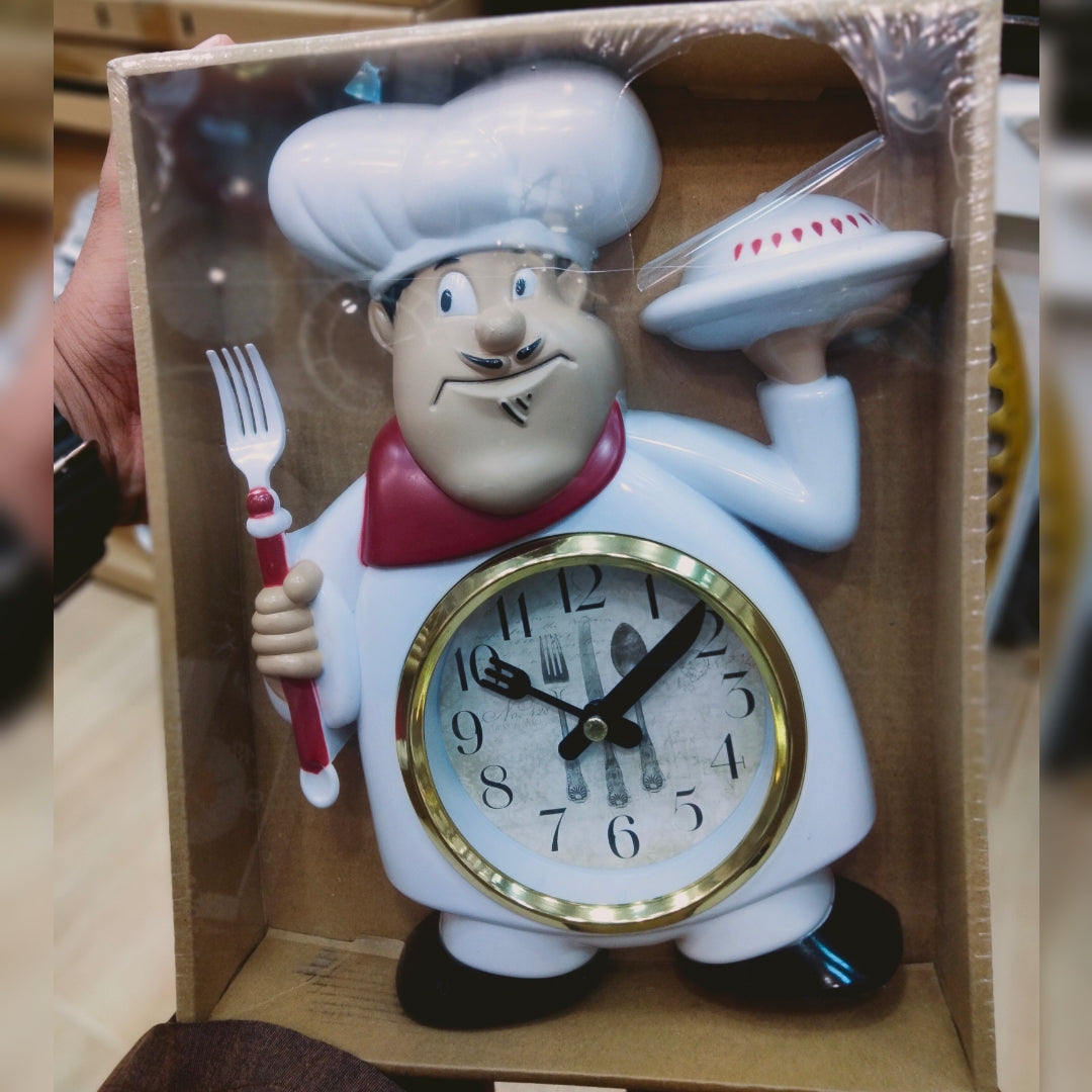 Chef spoon and fork wall clock Myle Cart