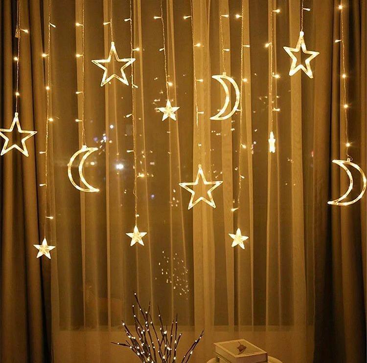 Star & Moon Curtain Lights 10ft curtain light Myle Cart