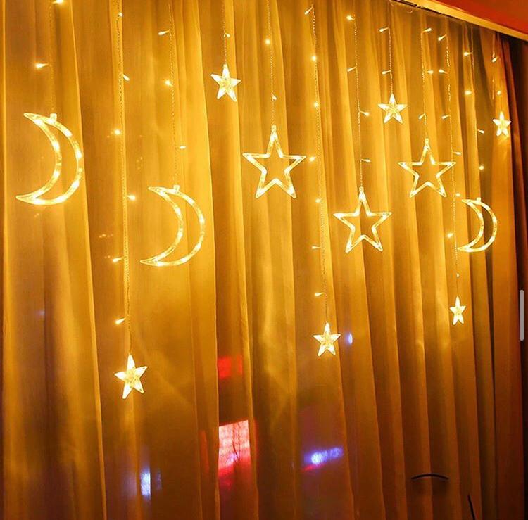 Star & Moon Curtain Lights 10ft curtain light Myle Cart