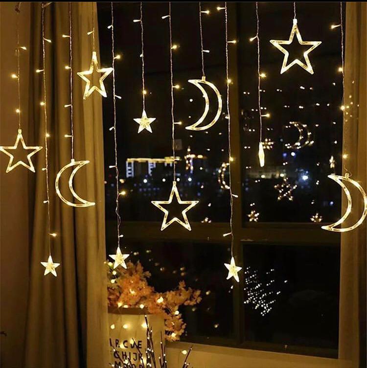 Star & Moon Curtain Lights 10ft curtain light Myle Cart