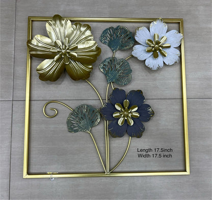 3D Metal Flower Frame Wall Art
