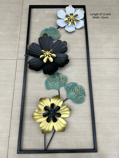3D Metal Flower Frame Wall Art