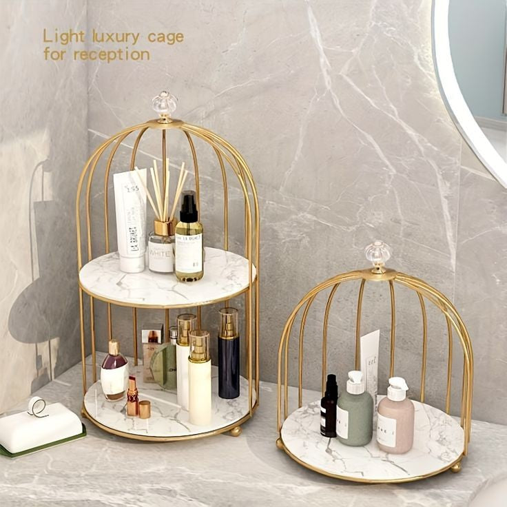 Nordic Style Bird Cage Makeup Storage Rack | Organizer