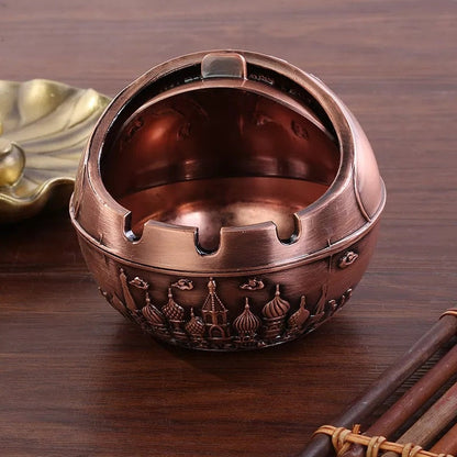 Round Ashtray in building or flower Portable Ash Holder Ash Tray for Outdoor Home Indoor office Use Myle Cart