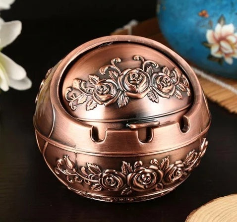 Round Ashtray in building or flower Portable Ash Holder Ash Tray for Outdoor Home Indoor office Use Myle Cart