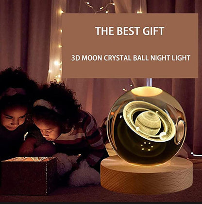 LED Night Light Milky Way Galaxy Solar System Crystal Ball Children Night Lamp Bedroom Ambient Light Creative Gift Night Light