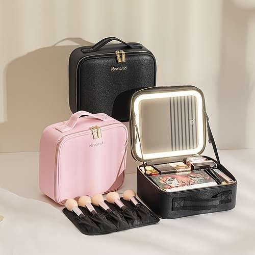 Cosmetics Storage Bag With Led Mirror