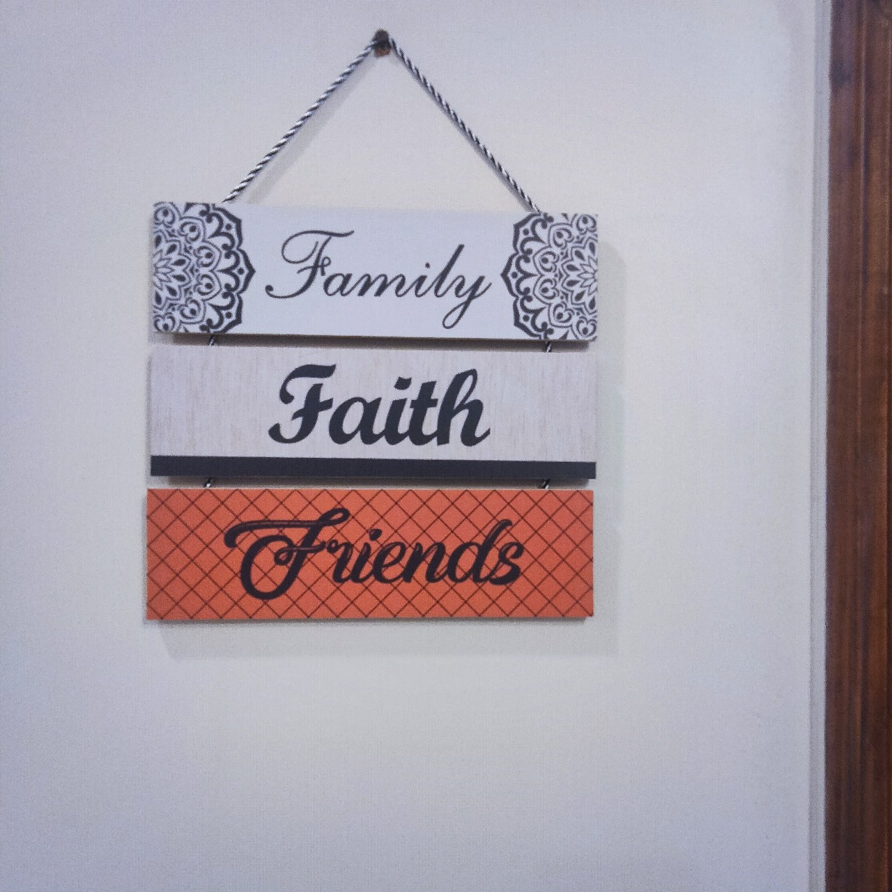 Family Faith Friend 3 step wall hanging - Wall decoration step hanging