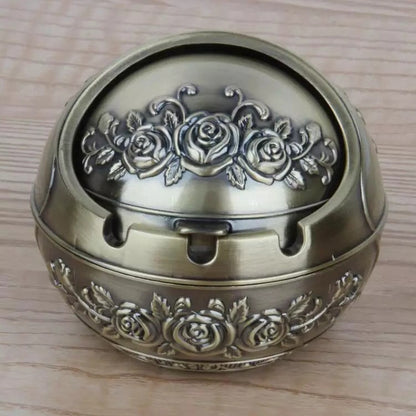 Round Ashtray in building or flower Portable Ash Holder Ash Tray for Outdoor Home Indoor office Use Myle Cart