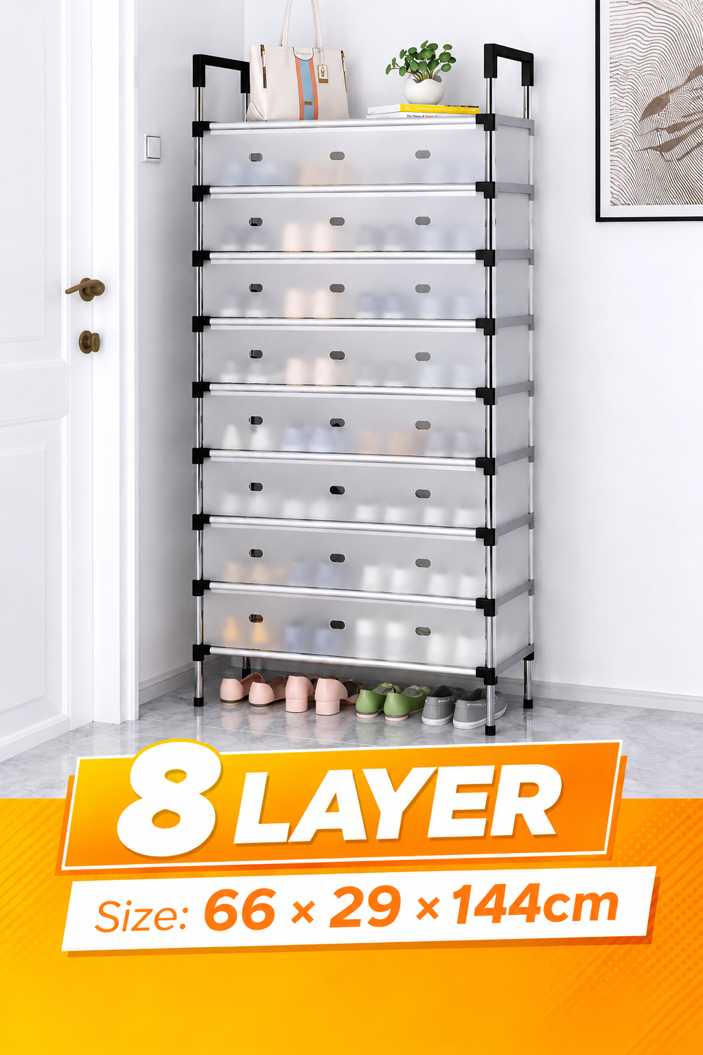 Multi-Layer Dustproof Shoe Rack — Space-Saving Home Organizer