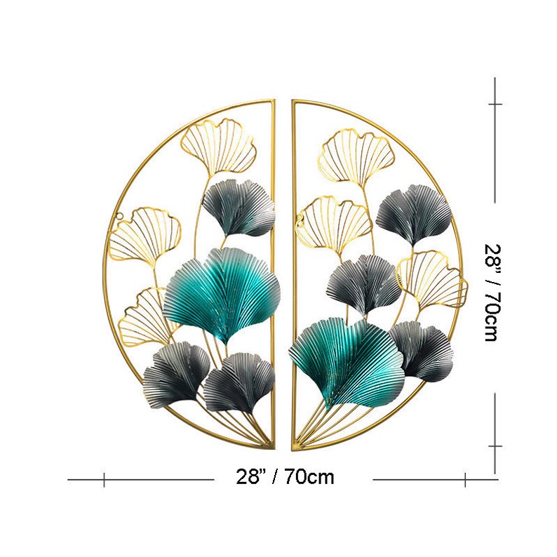 Ginkgo leaves quarter moon wall art decor Myle Cart