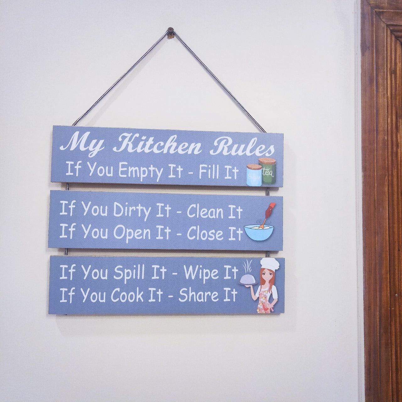 Kitchen Rule three step wall hanging