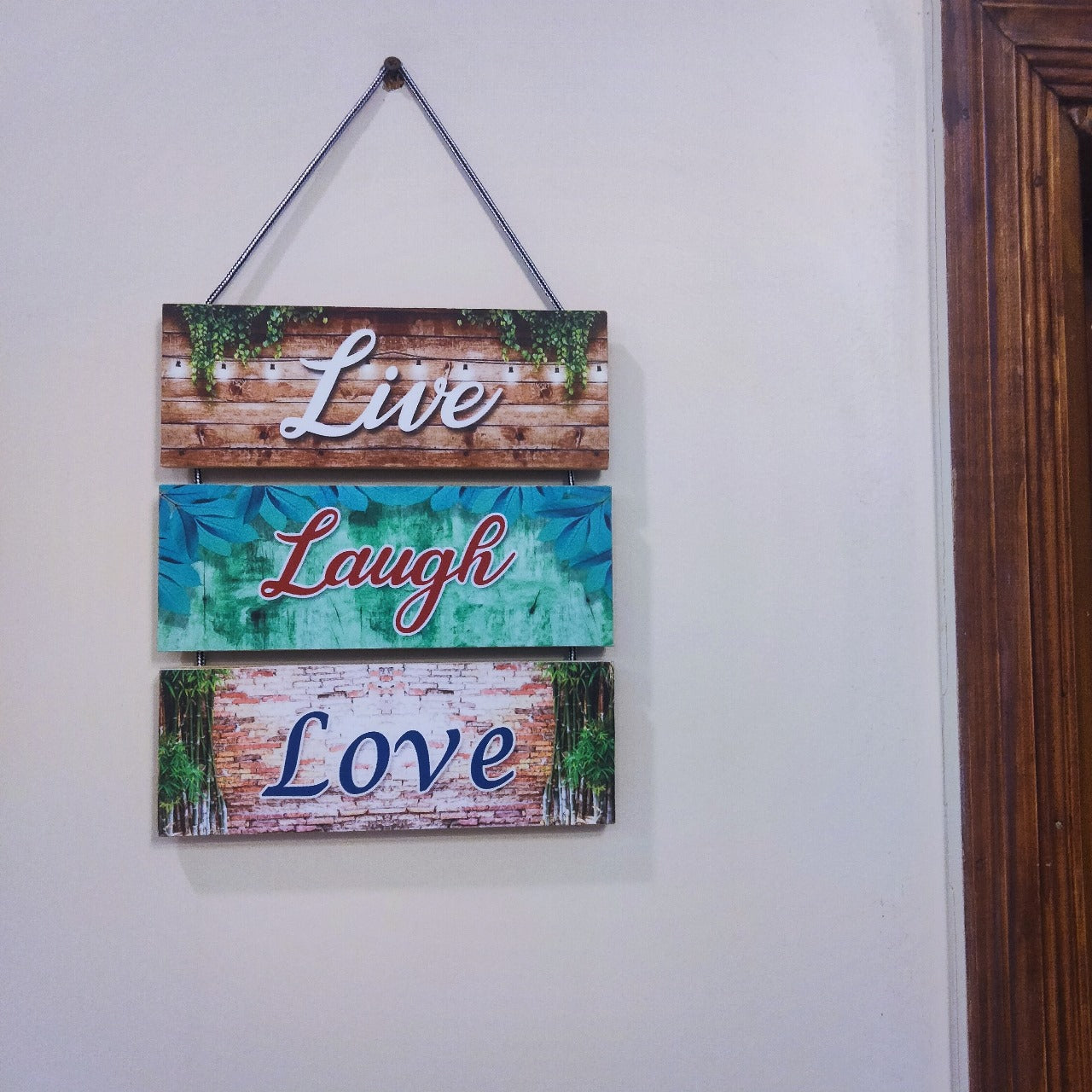 English quotation wall decoration hanging live laugh love quotation hanging in shock colors