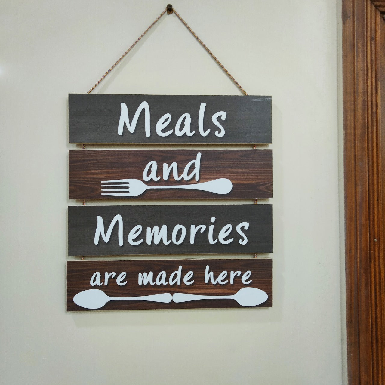 Meals and Memories are made here - KItchen wooden hanging