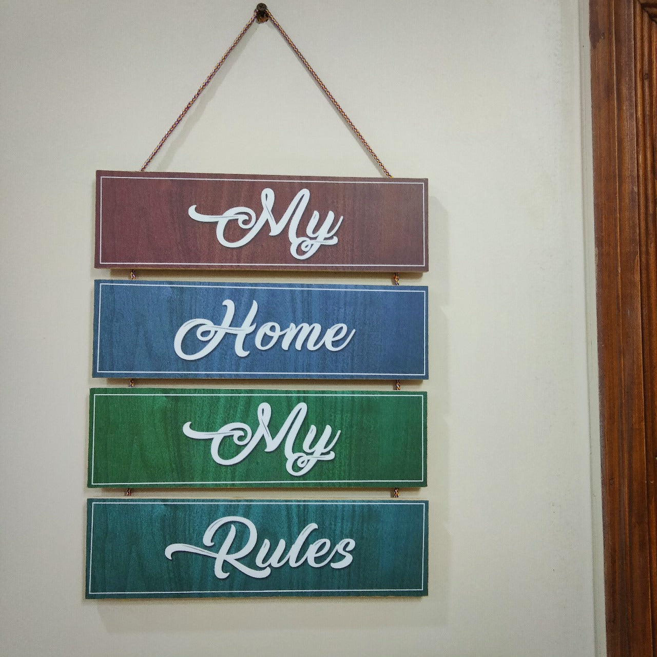 My Home My Rules - Home Wooden Hanging