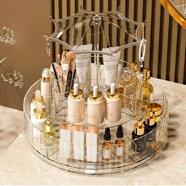 Acrylic 360 rotating cosmetic plus jewellery organizer Myle Cart