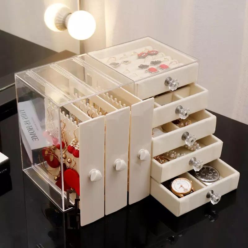 Jewellery organizer with multi drawers and transparent jewellery hanging option Myle Cart