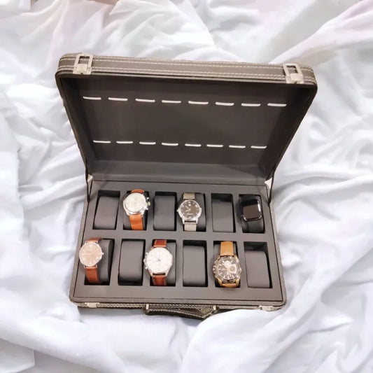Premium Quality 12 grid PU leather watch display box or watch organizer